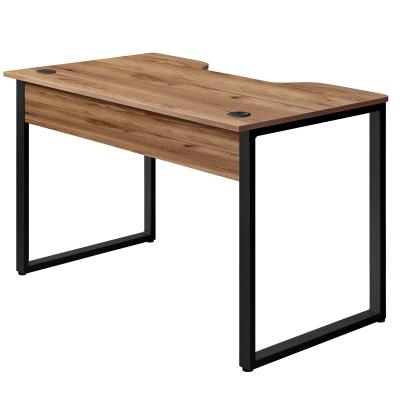 Стол Гонконг с вырезом (1200х700), ЛДСП Дуб табачный крафт / Металлокаркас Черный