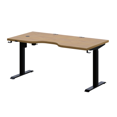 Стол подъемный Смарт с вырезом (1600x800) ЛДСП Дуб золотой крафт \ Металлокаркас Черный