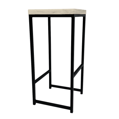 Стул барный Крокс, ЛДСП Белый / Металлокаркас Черный