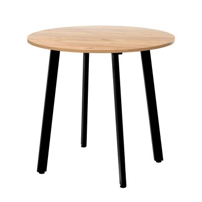 Стол Шанхай (D900) 18мм, ЛДСП Дуб золотой крафт / Металлокаркас Черный