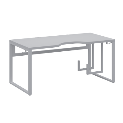 Стол Каир 2 с держателем для системного блока 1800х800, ЛДСП Белый \ Металлокаркас Белый