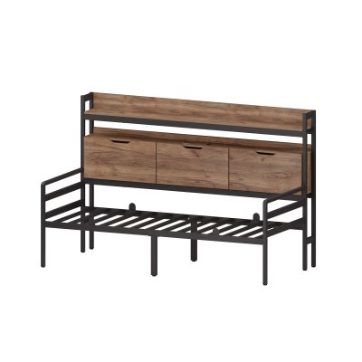 Кровать Чикаго односпальная со стеллажом и RGB-подсветкой