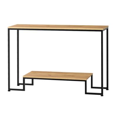 Стол-консоль Пекин 4, ЛДСП Дуб золотой крафт / Металлокаркас Черный