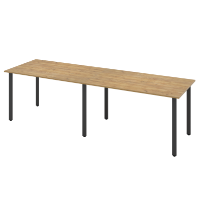 Стол Толедо (1300/2600х800), ЛДСП Дуб золотой крафт \ Металлокаркас Черный