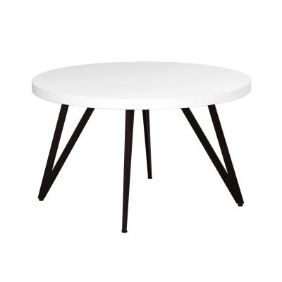 Стол Женева 2 (D1200) 36мм, ЛДСП Белый / Металлокаркас Черный