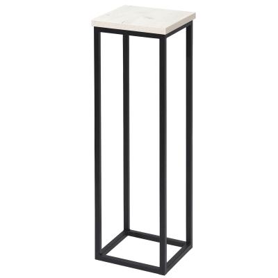 Подставка декоративная 210x210x700, ЛДСП Дуб белый крафт / Металлокаркас Черный