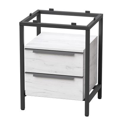 Тумба под умывальник Венеция 1, ЛДСП Дуб белый крафт / Металлокаркас Черный Тумба под умывальник Венеция 1, ЛДСП Дуб белый крафт / Металлокаркас Черный