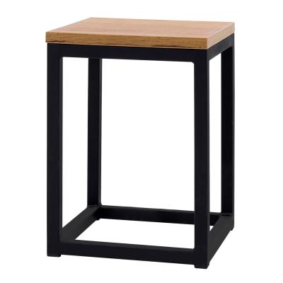 Подставка декоративная 250x250x350, ЛДСП Дуб золотой крафт / Металлокаркас Черный