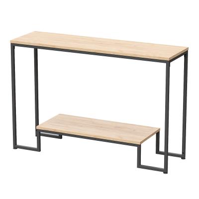 Стол-консоль Пекин 4, ЛДСП Дуб золотой крафт / Металлокаркас Черный