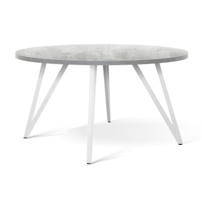 Стол Женева 2 (D1200) 36мм, ЛДСП Бетон / Металлокаркас Белый