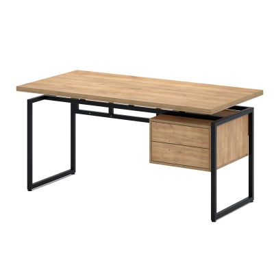 Стол письменный Бремен (1600х800), ЛДСП Дуб золотой крафт \ Металлокаркас Черный