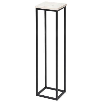 Подставка декоративная 210x210x900, ЛДСП Дуб белый крафт / Металлокаркас Черный