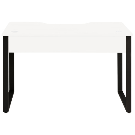 Стол Гонконг с вырезом (1300х700) 18 мм, ЛДСП Белый / Металлокаркас Черный