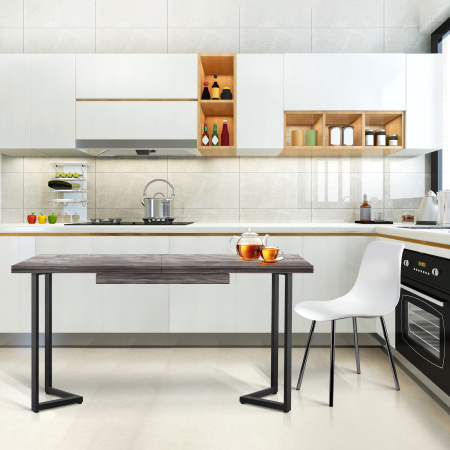 Стол раздвижной Лондон (1200/1600х800), ЛДСП Сосна пасадена / Металлокаркас Черный