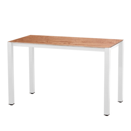 Стол Сеул Керамогранит (1200х600), Керамогранит Дерево Вуд 3 / Металлокаркас Белый
