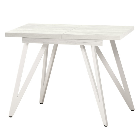 Стол раздвижной Женева 3 (1000/1400х600), ЛДСП Дуб белый крафт / Металлокаркас Белый