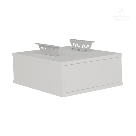 Ящики подвесные для стола 2 шт, ЛДСП Белый \ Металлокаркас Белый