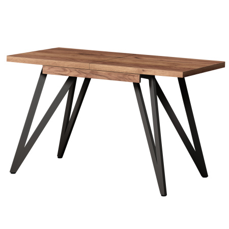 Стол раздвижной Женева 3 (1100/1500х700), ЛДСП Дуб табачный крафт / Металлокаркас Черный