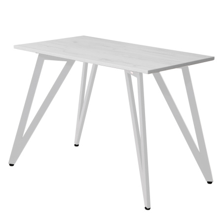 Стол Женева 2 (1200х700) 18мм, ЛДСП Дуб белый крафт / Металлокаркас Белый