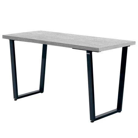 Стол Уэльс (1300х650) 36мм, ЛДСП Бетон / Металлокаркас Черный