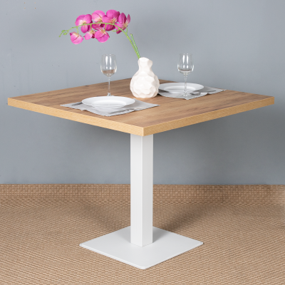 Стол Хельсинки (900х900), ЛДСП Дуб золотой крафт / Металлокаркас Белый