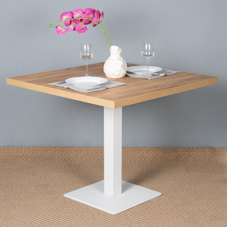 Стол Хельсинки (900х900), ЛДСП Дуб золотой крафт / Металлокаркас Белый