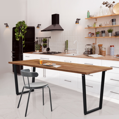 Стол Уэльс (1800х800), ЛДСП Дуб табачный крафт / Металлокаркас Черный