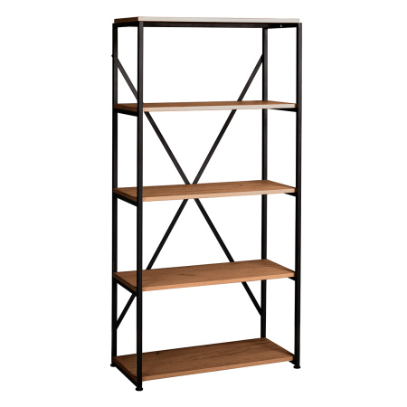 Стеллаж Лофт СН-1, ЛДСП Дуб табачный крафт / Металлокаркас Черный