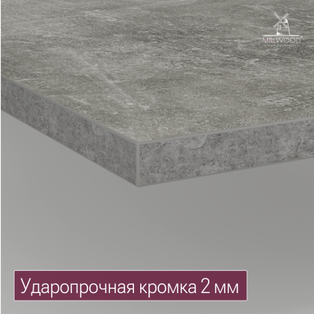 Столешница с вырезом 1800х800х36, ЛДСП Бетон \ Металлокаркас Черный