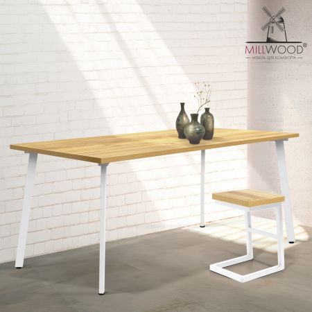 Стол Шанхай (1600х800), ЛДСП Дуб золотой крафт / Металлокаркас Белый Стол Шанхай (1600х800), ЛДСП Дуб золотой крафт / Металлокаркас Белый