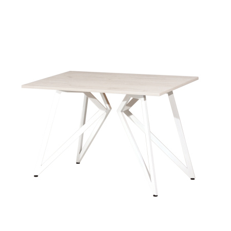 Стол Женева (1200х700) 18мм, ЛДСП Дуб белый крафт / Металлокаркас Белый