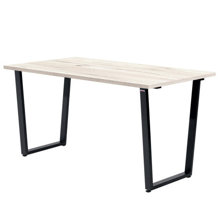 Стол Уэльс (1300х800) 18мм, ЛДСП Дуб белый крафт / Металлокаркас Черный
