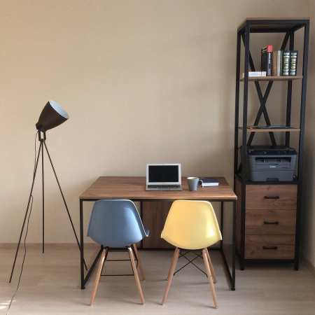 Стол письменный Барселона (1200х800) 18 мм, ЛДСП Дуб табачный крафт / Металлокаркас Черный