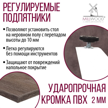 Стол Женева (1300х800) 18мм, ЛДСП Сосна пасадена / Металлокаркас Графит Стол Женева (1300х800) 18мм, ЛДСП Сосна пасадена / Металлокаркас Графит