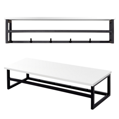 Вешалка Сканди 4, ЛДСП Белый / Металлокаркас Черный