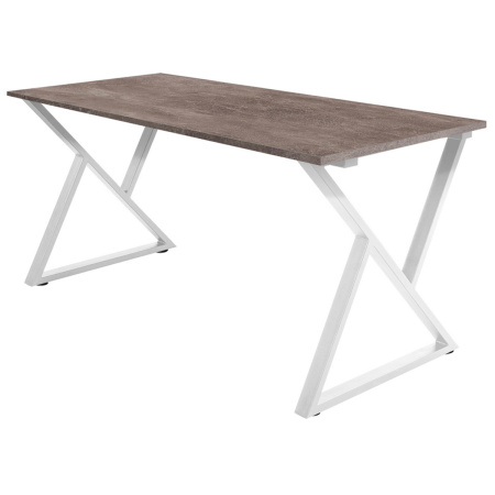 Стол Дели (1200х700) 18мм, ЛДСП Бетон / Металлокаркас Белый