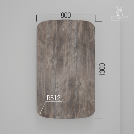 Столешница закругленная 1300х800х36, ЛДСП Сосна пасадена