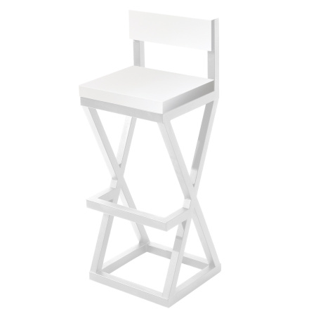 Стул барный Вена 4, ЛДСП Белый / Металлокаркас Белый