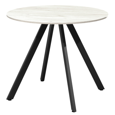 Стол Олесунн (D900) 18мм, ЛДСП Дуб белый крафт / Металлокаркас Черный