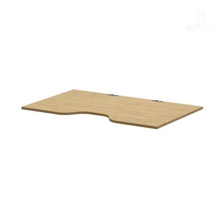 Столешница с вырезом 1200x850x18, ЛДСП Дуб золотой крафт / Металлокаркас Черный