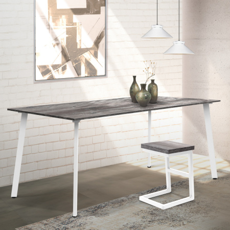 Стол Шанхай (1600х800) 18мм, ЛДСП Сосна пасадена / Металлокаркас Белый