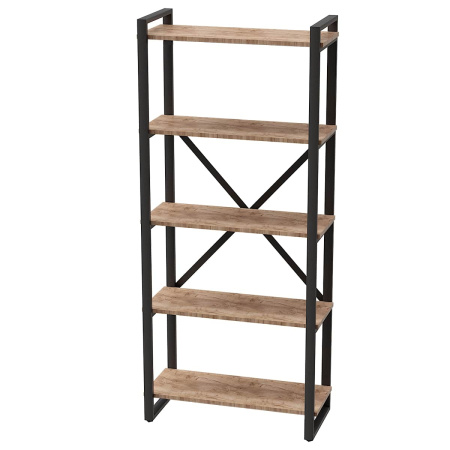Стеллаж Лофт CH-3, ЛДСП Дуб табачный крафт / Металлокаркас Графит