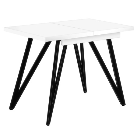 Стол раздвижной Женева 3 (1100/1500х700), ЛДСП Белый / Металлокаркас Черный
