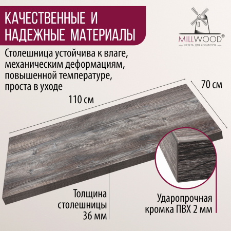 Столешница 1100х700х36, ЛДСП Сосна пасадена