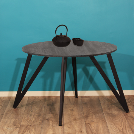 Стол Женева 2 (D1000) 18мм, ЛДСП Сосна пасадена / Металлокаркас Графит