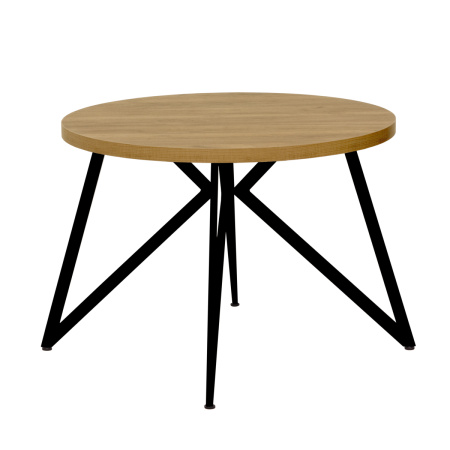 Стол Женева (D1100), ЛДСП Дуб золотой крафт / Металлокаркас Черный