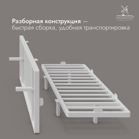 Кровать двуспальная Афина с RGB-подсветкой (2000х1600), Металлокаркас Белый