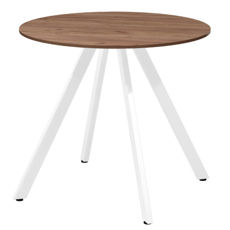 Стол Олесунн (D800) 18мм, ЛДСП Дуб табачный крафт / Металлокаркас Белый