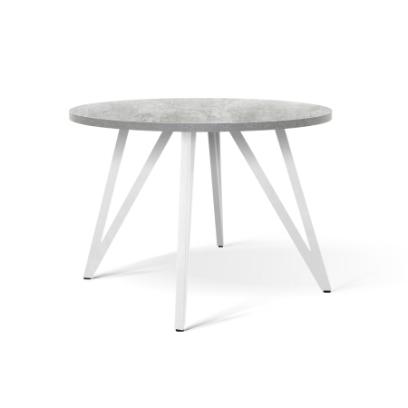 Стол Женева 2 (D900), ЛДСП Бетон / Металлокаркас Белый