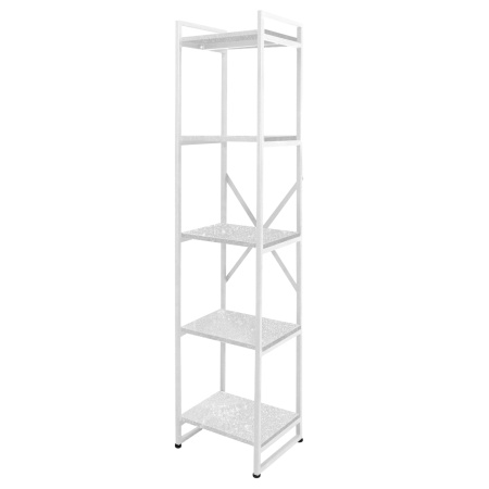 Стеллаж Лофт CH-2, ЛДСП Бетон / Металлокаркас Белый